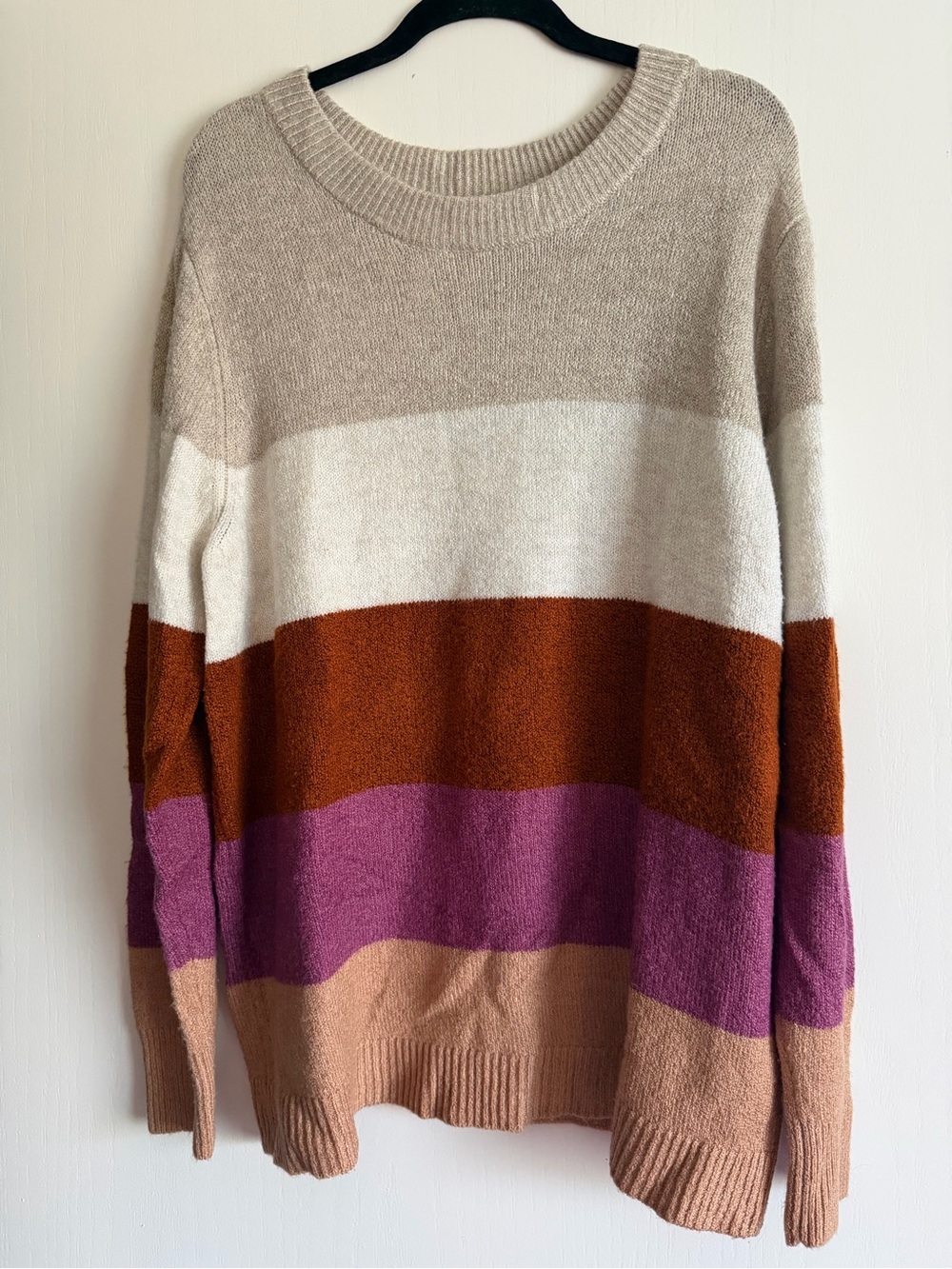 Ava & Viv Multicolor Stripe Crewneck Sweater - Women